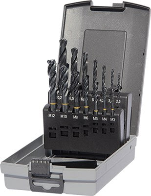 Spiral Flute Tap and Drill Set Gold Band M3-M12 (5698 17,100)