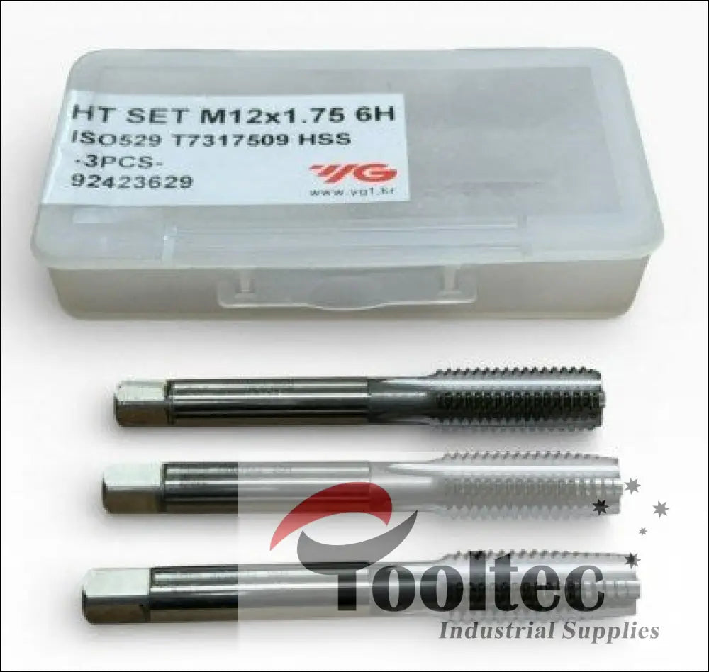 M5x0.8 Hand Tap Set HSS J-Type (3Pcs) Bright Finished,(T7099289) - Taps
